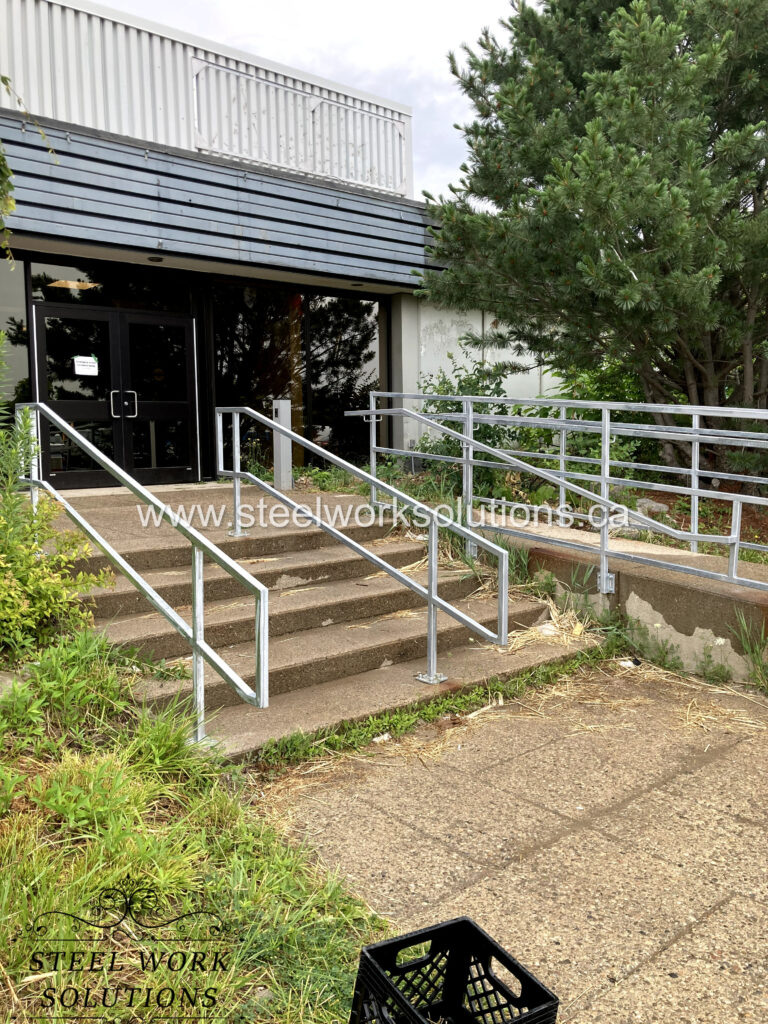 Commercial Wrought Iron Stair & Guardrail installed in Mississauga