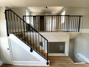 Elegant Indoor Staircase Railing & Guardrail Project in Oakville