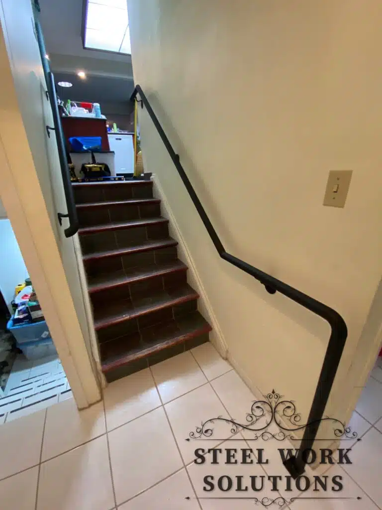 Wrought Iron Indoor Staircase Railing by Steel Work Solutions