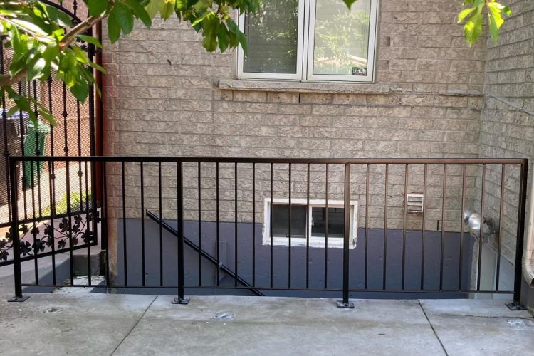 Basement Entrance Railing Designed, Fabricated, and Installed in Brampton, ON by Steel Work Solutions