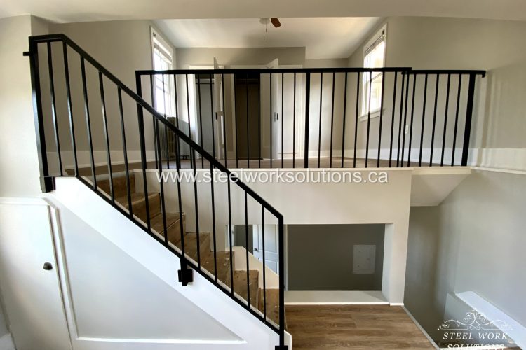 Elegant Indoor Staircase Railing & Guardrail Project in Oakville