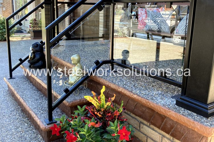 Porch Glass Railings In A Residential Property in Brampton ON