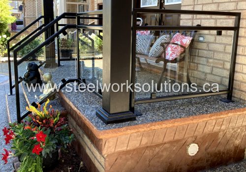 Porch Glass Railings In A Residential Property in Brampton ON