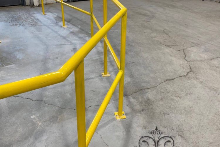 Industrial guardrail to protect workers and equipment