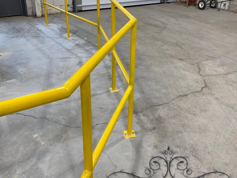 Industrial guardrail to protect workers and equipment