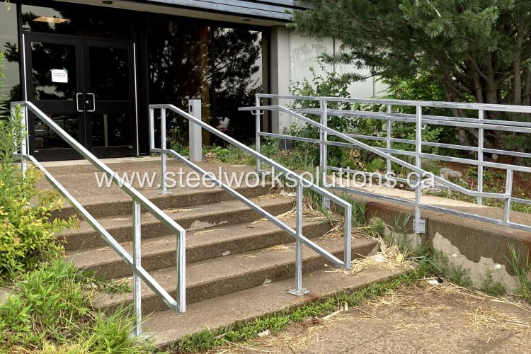 Commercial Wrought Iron Stair & Guardrail installed in Mississauga